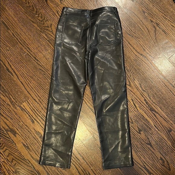 Wilfred Black Faux Leather-Style Straight Leg Pants Size 6 - Picture 8 of 8